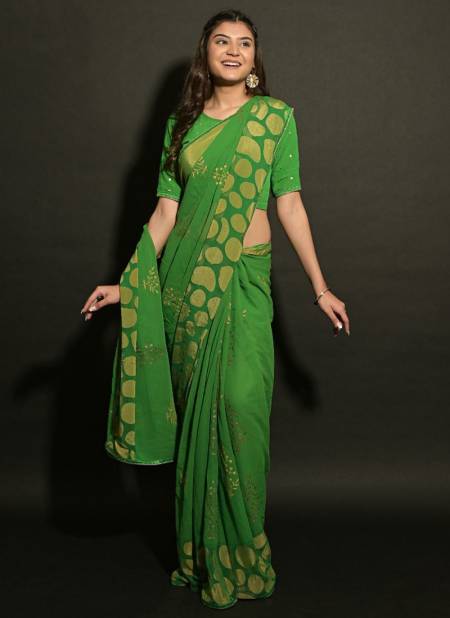 Green Colour ASHIMA IVERY BRASSO Fancy Festive Wear Heavy Gerorgette Designer Latest Saree Collection 5008